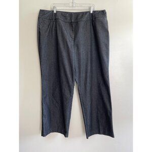 Larry Levine Woman Denim Pants Womes 20W Black Wide Leg Flat Front